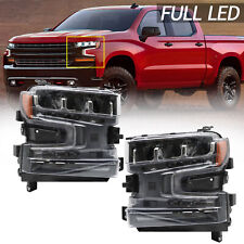 Pair For 2019-2021 Chevy Silverado 1500 Full LED Headlights Headlamps LH+RH picture