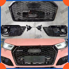 For Audi Q5 SQ5 2018 2019 RSQ5 Style Front Honeycomb Mesh Grill+Fog Lamp Grilles picture