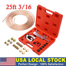 Racewill 25Ft 3/16 Copper Coated Brake Line W/ Double & Single Flaring Tool USA picture