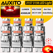 AUXITO 8X 3157 3156 Red LED Strobe Flashing Tail Brake Stop Parking Bulbs Light picture