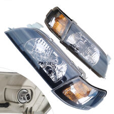 For 93 97 Toyota Corolla JDM Black Headlights Headlamps+Corner Lights Left&Right picture