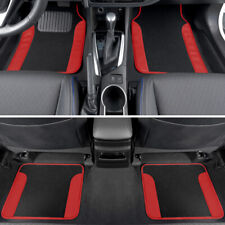 Red Car Floor Mats 4 Pieces Set Carpet Rubber Backing All Weather Protection picture