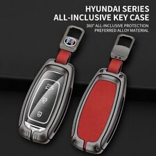 Car Key Cover Shell Case Remote Fob Holder For Hyundai i30 Zinc Alloy Leather picture