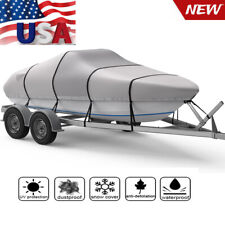 Waterproof 1200D Boat Cover Trailerable Heavy Duty Fit V-Hull Bass Boat Runabout picture