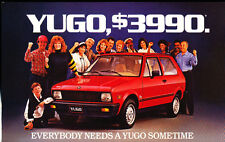 1986 Yugo GV Fiat based 127 Original Car Postcard like 1-page Brochure Card picture