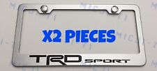 X2 TRD Sport Stainless Steel Chrome Mirror License Plate Frame Rust Free W/ Caps picture