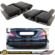 CLS63 Tips CLS Black Muffler Dual Exhaust Logo Pipe High W218 W219 06-17 New picture
