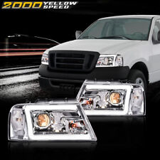Fit For 2004-2008 Ford F150 Lincoln Mark LT LED DRL Chrome Headlights Left+Right picture