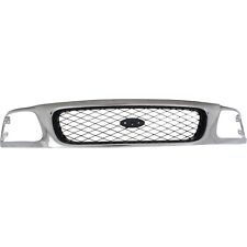 Grille For 97-98 Ford F-150 F-250 Chrome Shell w/ Silver Insert Plastic picture