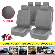 9PCS Car Seat Covers PU Leather Front Rear Cushion Universal Protector Full Set picture