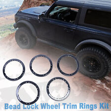 5pcs Black Bead Lock Wheel Trim Ring Kit For 2021-2024 Ford Bronco BLACK picture