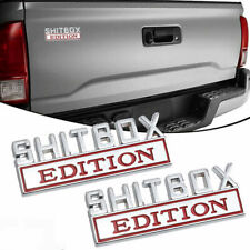 2PCS 3D Silver+Red SHITBOX EDITION Emblem Decal Badge Stickers For Universal car picture