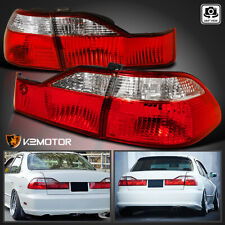 Red/Clear Fits 1998-2000 Honda Accord 4Dr Sedan Tail Lights Brake Lamps L+R picture