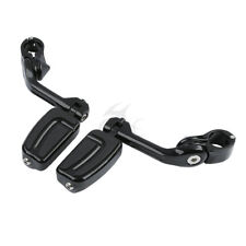 Black 1.25'' Highway Long Angled FootPeg Fit For Harley Touring Engine Guards picture