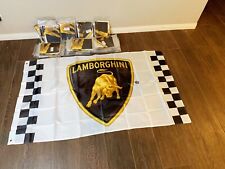 Lamborghini Car Logo Flag Banner 3x5 ft Racing Car Garage Wall Decor Sign NEW US picture