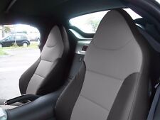 PONTIAC SOLSTICE 2006-2009 BLACK/GREY S.LEATHER CUSTOM MADE FIT FRONT SEAT COVER picture