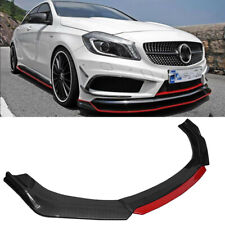 For Mercedes-Benz Front Bumper Lip Chin Spoiler Splitter Body Kit Carbon + Red picture
