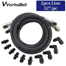AN6 52'' Nylon Braided Transmission Cooler Hose Line Fitting TH350 700R4 TH400 picture