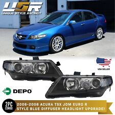 DEPO Euro R CL7 JDM Headlights Blue / Clear Lens Fit 2006-2008 Acura TSX picture