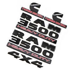 5PCS For RAM 3500 HEAVY DUTY 4X4 Cummins Turbo Diesel Emblems Badges Black Red picture