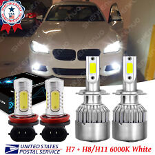 4x 6000K LED High/Low Beam Headlights Fog Light Bulbs For BMW F10 528i 535i 550i picture