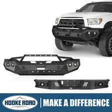 HOOKE ROAD TEXTURED BLACK FRONT + REAR BUMPER BARS COMBO FOR PICKUP TUNDRA 07-13 picture