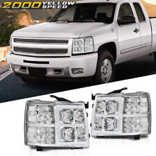 Fits 2007-2013 Chevy Silverado 1500 2500HD 3500HD LED DRL Headlights Headlamps picture
