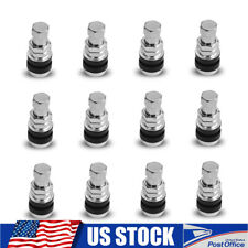 Set of 12 New Short Chrome Metal Tire Valve Stems Bolts For Go-karts,Hot Rods picture