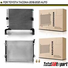 New 2x Aluminum Radiator & AC Condenser Cooling Kit for Toyota Tacoma 2016-2021  picture
