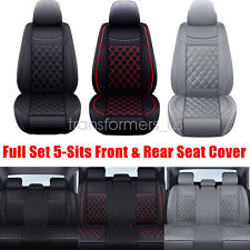 Fits Honda Leather 5 Seat Covers Full Set Front & Rear Protector Cushion picture