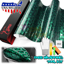ESSMO PET Marble Forged Gloss Carbon Fiber Emerald Green Car Vinyl Wrap Decal picture