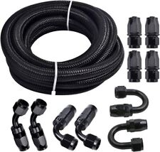 3/8 6AN Fuel Line Hose Kits Steel Nylon Braided Oil Swivel Hose End Fitting 20FT picture