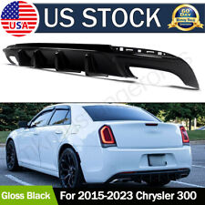 Rear Bumper Lip Diffuser For 2015-23 Chrysler 300 Gloss Black Rectangle Exhaust picture