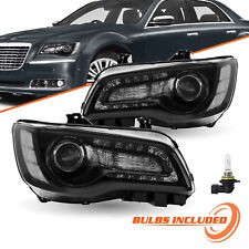 For 2011-2023 Chrysler 300 Headlights Black Clear Corner Headlamp Left & Right picture
