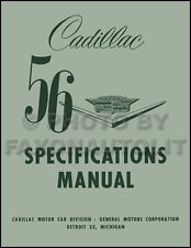 1956 Cadillac Optional Specifications Manual 62 Eldorado Deville 60 75 Fleetwood picture
