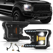 Black Full LED Headlights For 2018-2020 Ford F150 Front Lamps F-150 DRL picture