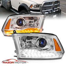 For 2009-2023 Dodge Ram 1500 2500 3500 Chrome LED Light Tube Projector Headlight picture