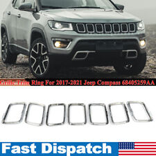 7pcs Front Grille Grill Inserts Cover Trims Kit For Jeep Compass 2017-20 Chrome picture