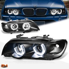 For 00-03 BMW X5 E53 LED 3D U-Halo Projector Headlight Black Housing Clear Lens picture