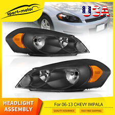 FOR 2006-2013 CHEVY IMPALA PAIR BLACK HOUSING AMBER CORNER HEADLIGHTS/LAMP SET picture