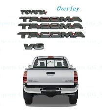 5PCS Kit Overlay Emblem Matte Black Side Door & Rear Tailgate Tacoma V6 Toyota picture
