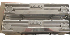 NOS Holley 241-47 Vintage Series GM Chevrolet Cast Aluminum Valve Covers, Tall picture