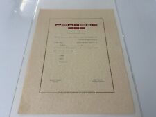 Unused Porsche 959 PNA Special Edition Certificate Display Original W picture