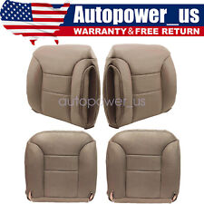 Fits 1995-1999 Chevy Tahoe Front Bottom Top Replacement Leather Seat Cover Tan picture