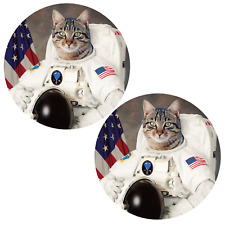 2x Funny Nasa Space Astronaut Cat Stickers 3 Inch Laptop Bumper Decals picture