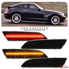 For 2004-2008 Chrysler Crossfire LED Front Rear Bumper Side Marker Lights Smoked picture