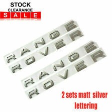 2PCS For RANGE ROVER Emblem MATT SILVER Letters Badge Logo Front Rear Hood NEW picture