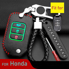 Luminous Leather Car Flip Key Case Cover Fob Skin For Honda Accord/Civic/Odyssey picture