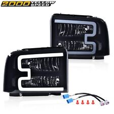 Fit For 05-07 Ford F250 F350 F450 F550 Super Duty Smoke/Black LED DRL Headlights picture