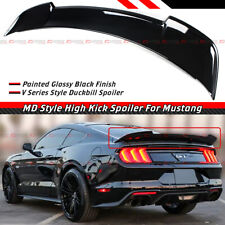 FOR 2015-2022 FORD MUSTANG GT GLOSS BLACK MD STYLE HIGHKICK TRUNK SPOILER WING picture